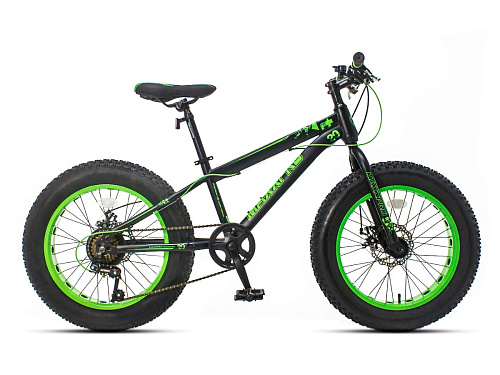 													Велосипед Fat Bike MAXXPRO FAT X20 20" 12" 6 ск. черно-зеленый N2040-1 2021 фото 2